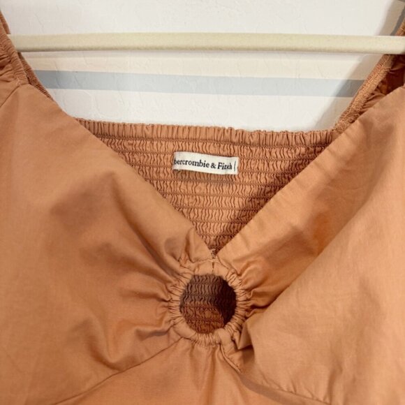 Abercrombie O-Ring Puff Sleeve Sweetheart Neck Smocked Cropped Blouse Top Small - Picture 5 of 10